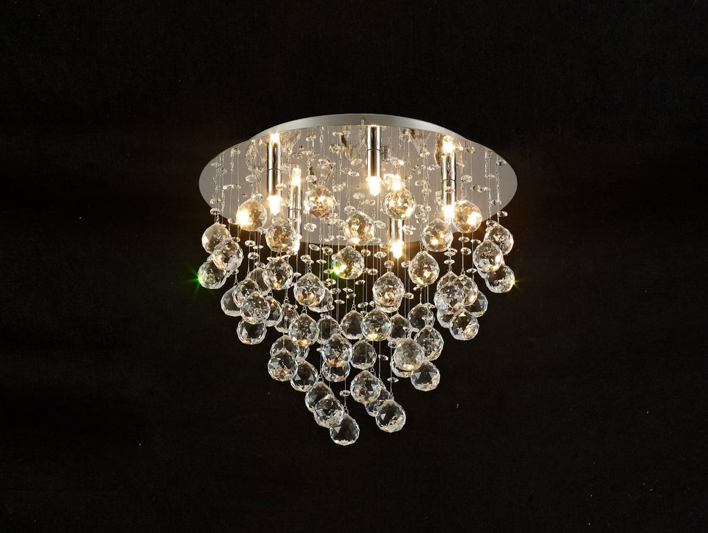 Diyas Colorado 5 Light Round Ceiling Light in Polished Chrome with Crystal