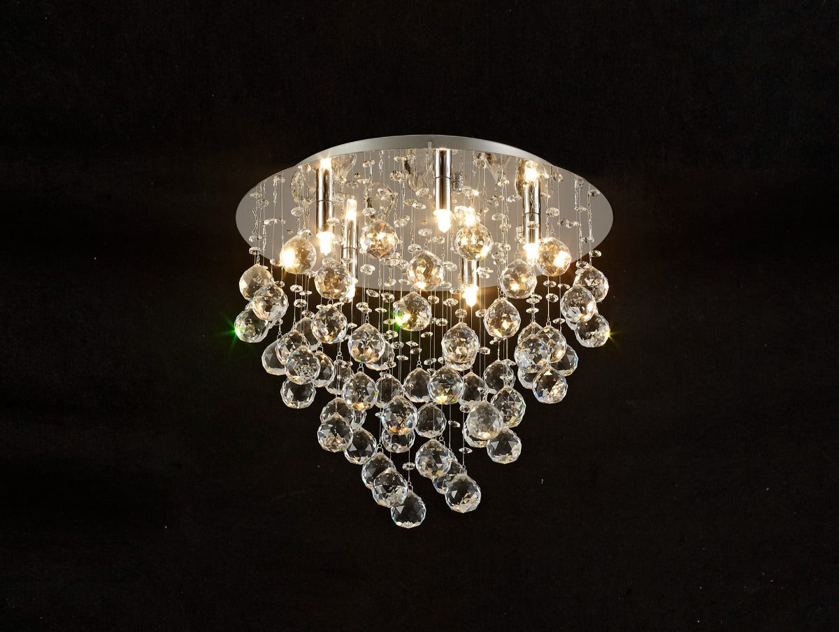 Diyas Colorado 5 Light Round Ceiling Light in Polished Chrome with Crystal