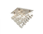 Diyas Colorado 5 Light Square Ceiling Light in Polished Chrome with Crystal