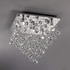 Diyas Colorado 5 Light Square Ceiling Light in Polished Chrome with Crystal