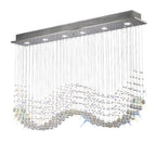 Diyas Colorado 6 Light Linear Pendant Light in Polished Chrome with Crystal
