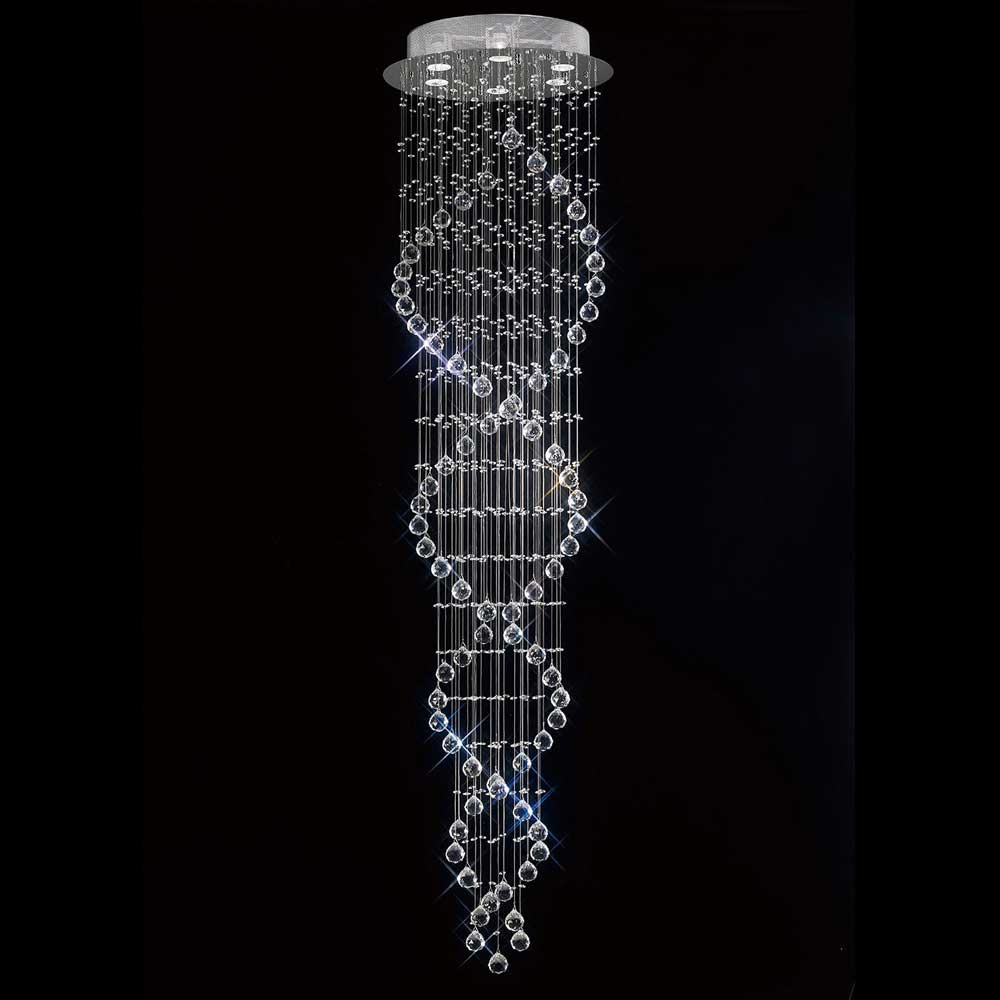Diyas Colorado 6 Light Oval Pendant Light in Polished Chrome with Crystal