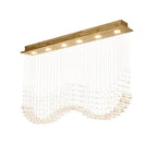 Diyas Colorado 6 Light Rectangular Pendant Light in French Gold with Crystal