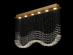 Diyas Colorado 6 Light Rectangular Pendant Light in French Gold with Crystal