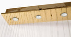 Diyas Colorado 6 Light Rectangular Pendant Light in French Gold with Crystal