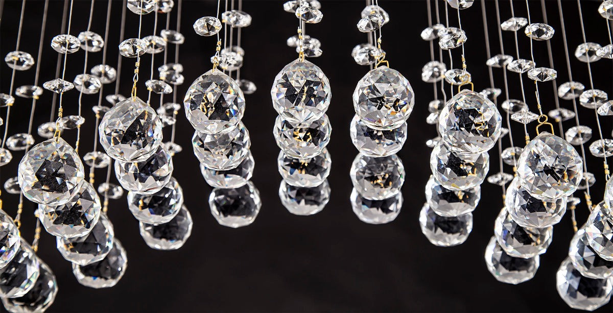 Diyas Colorado 6 Light Rectangular Pendant Light in French Gold with Crystal