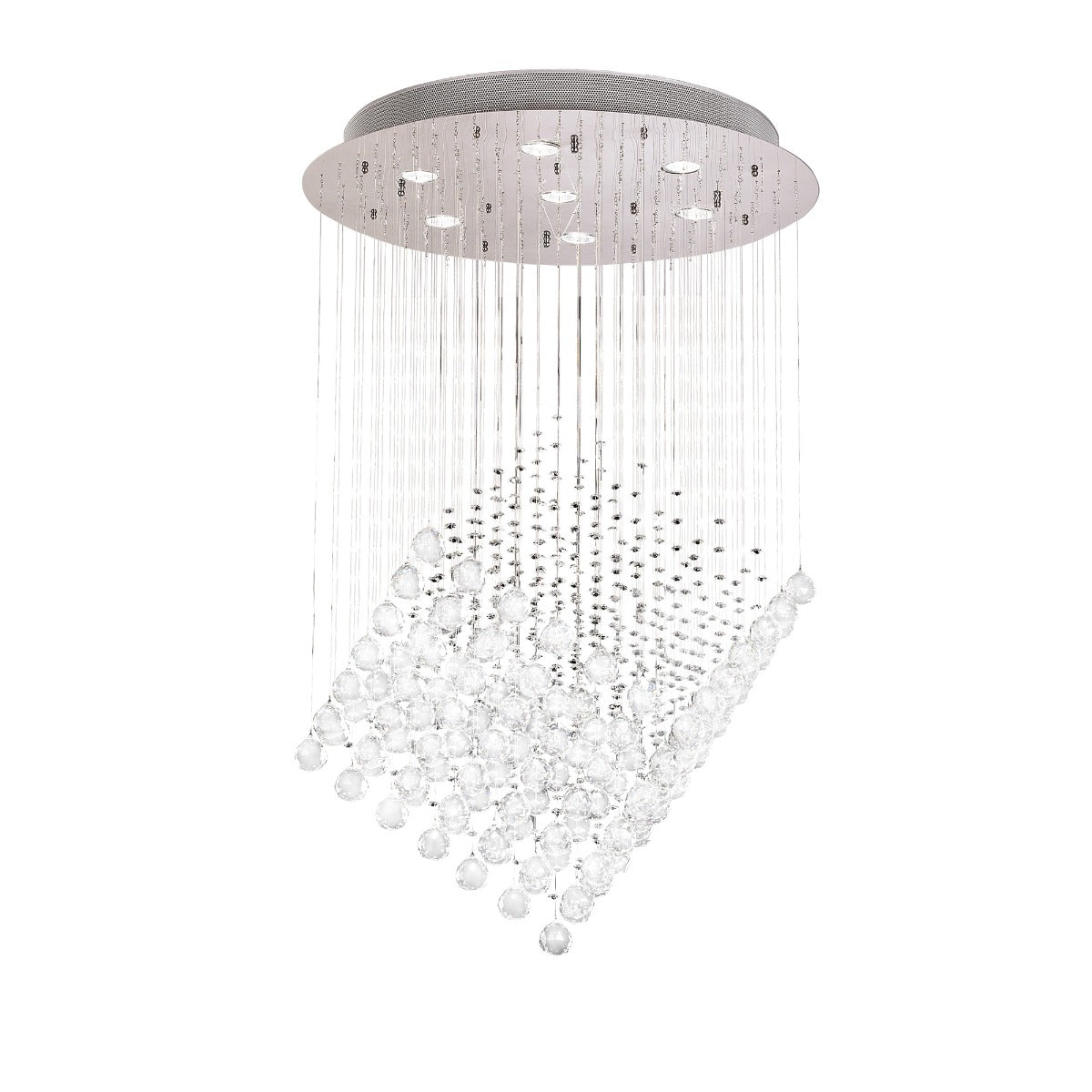Diyas Colorado 7 Light Diamond Pendant Light in Polished Chrome with Crystal
