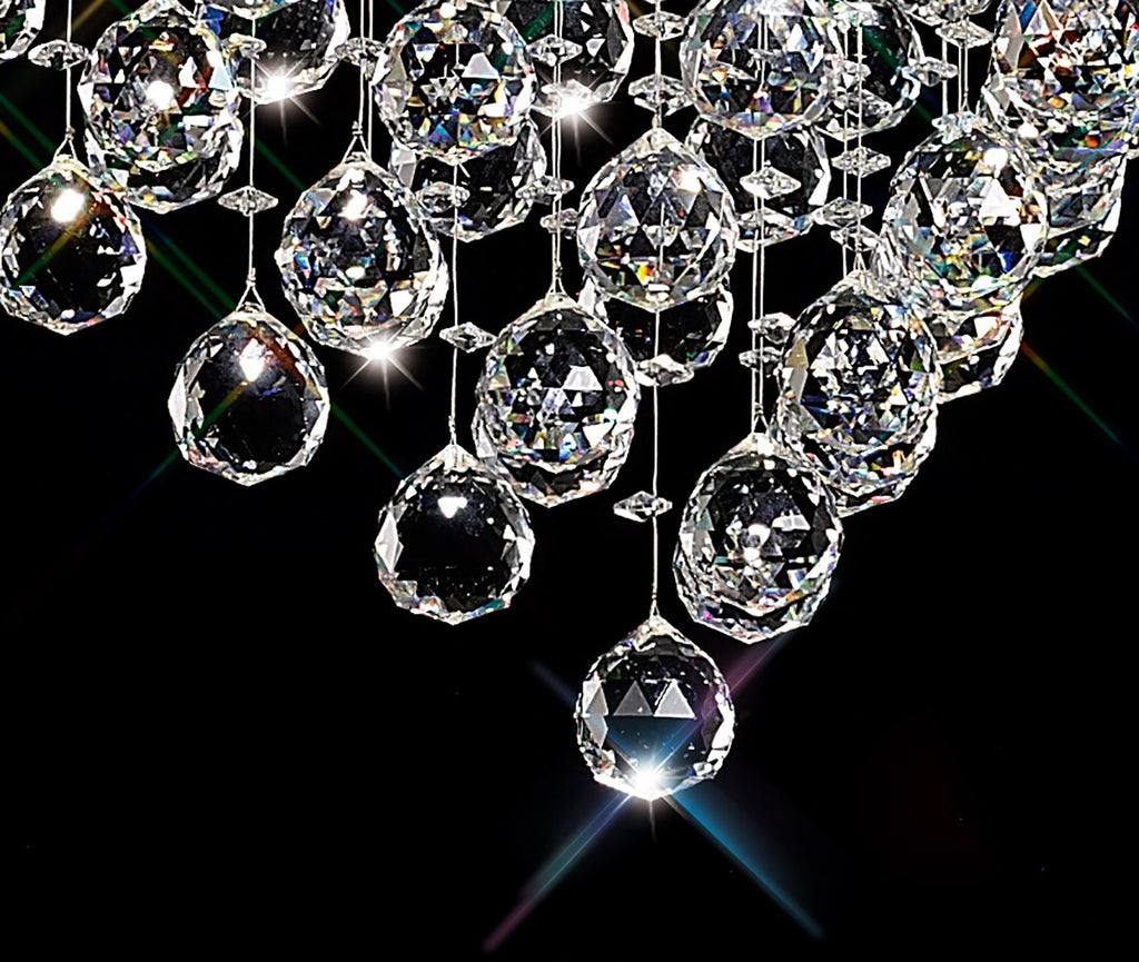 Diyas Colorado 7 Light Diamond Pendant Light in Polished Chrome with Crystal