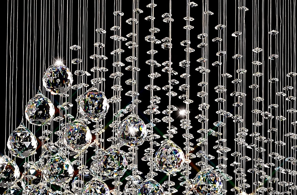 Diyas Colorado 7 Light Diamond Pendant Light in Polished Chrome with Crystal