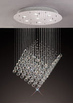 Diyas Colorado 7 Light Diamond Pendant Light in Polished Chrome with Crystal