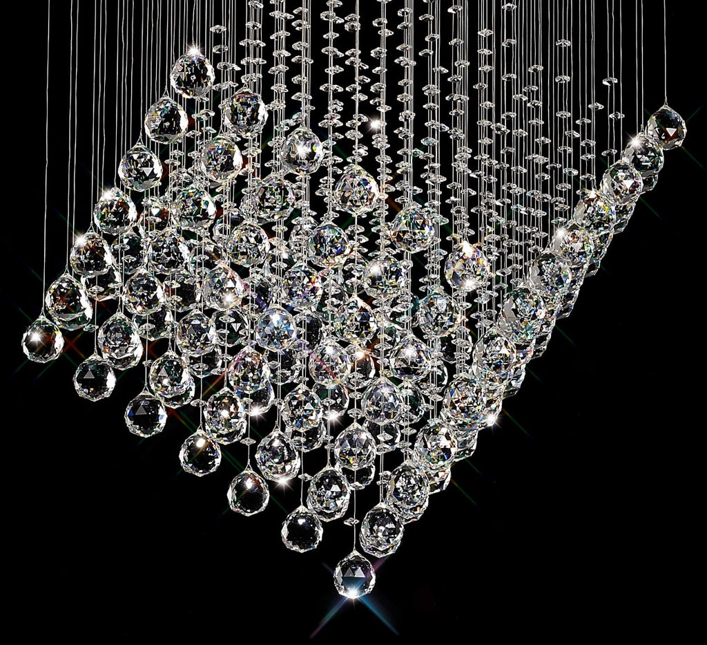 Diyas Colorado 7 Light Diamond Pendant Light in Polished Chrome with Crystal