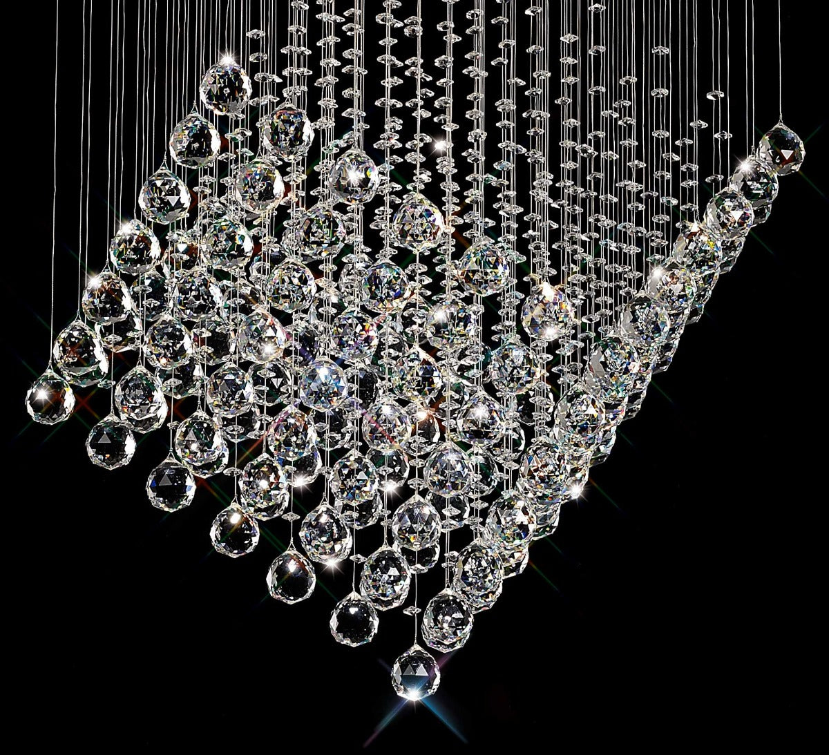 Diyas Colorado 7 Light Diamond Pendant Light in Polished Chrome with Crystal