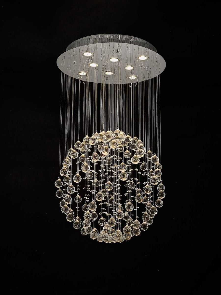 Diyas Colorado 8 Light Medium Sphere Pendant Light in Polished Chrome with Crystal