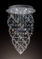 Diyas Colorado 9 Light Cone Pendant Light in Polished Chrome with Crystal
