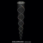 Diyas Colorado 9 Light Corkscrew Pendant Light in Polished Chrome with Crystal