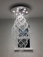 Diyas Colorado 9 Light Oval Pendant Light in Polished Chrome with Crystal