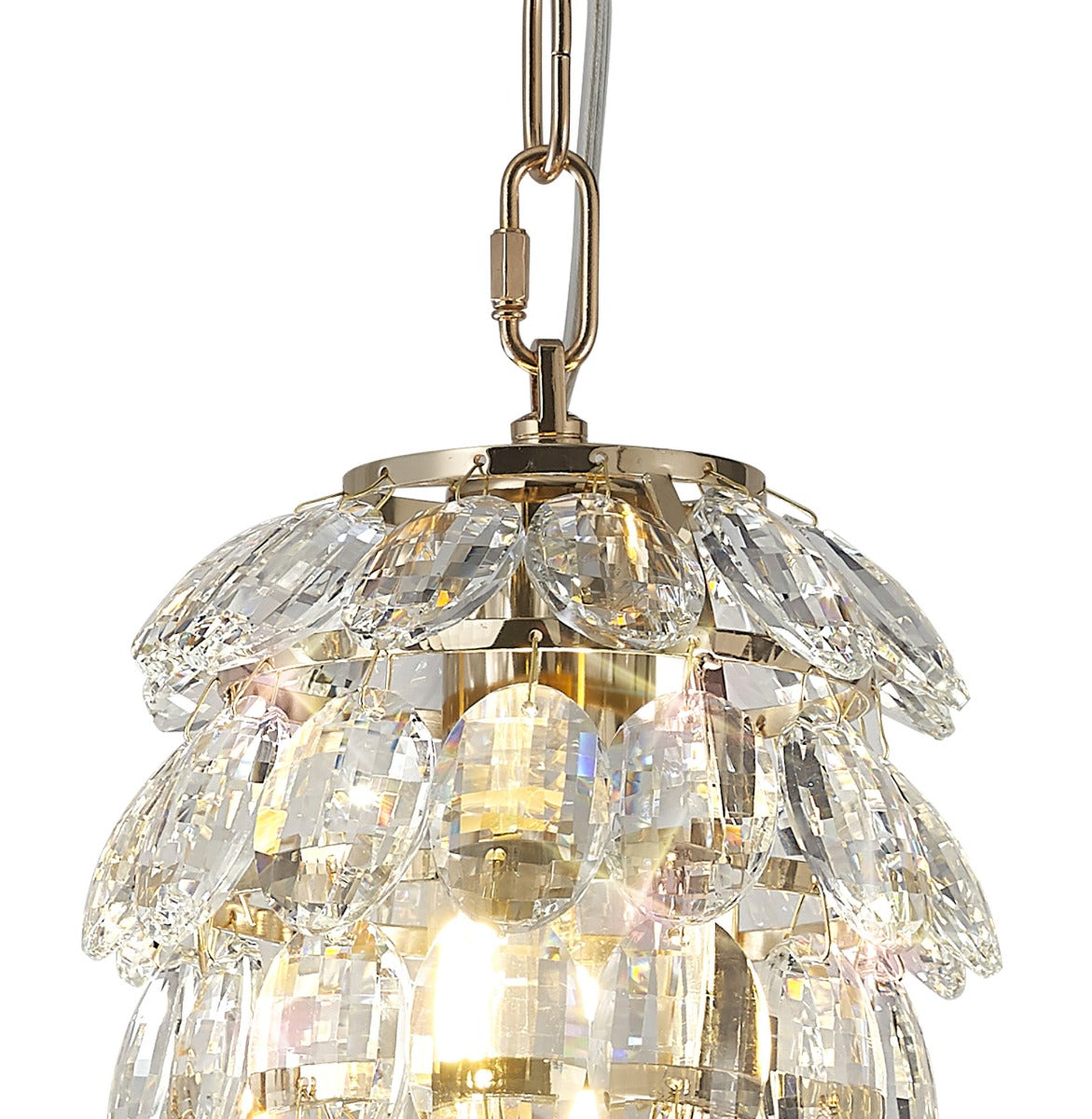 Diyas Coniston 1 Light Pendant Light in French Gold with Crystal