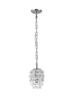Diyas Coniston 1 Light Pendant Light in Polished Chrome with Crystal