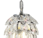 Diyas Coniston 1 Light Pendant Light in Polished Chrome with Crystal