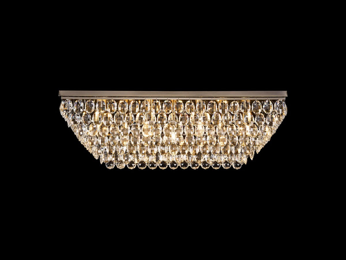 Diyas Coniston 1 Linear Flush Ceiling Light in Antique Brass