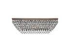 Diyas Coniston 1 Linear Flush Ceiling Light in Antique Brass
