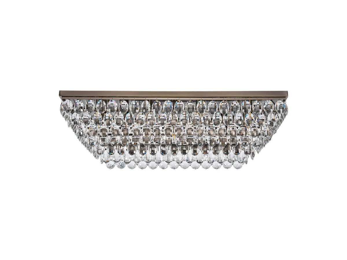 Diyas Coniston 1 Linear Flush Ceiling Light in Antique Brass