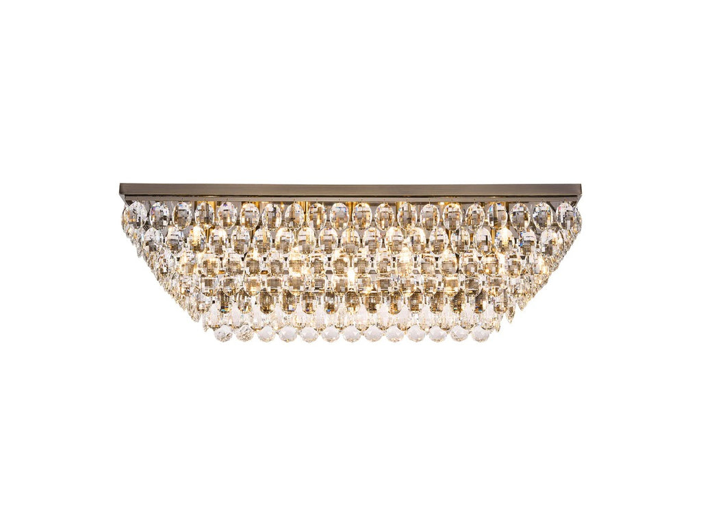 Diyas Coniston 1 Linear Flush Ceiling Light in Antique Brass