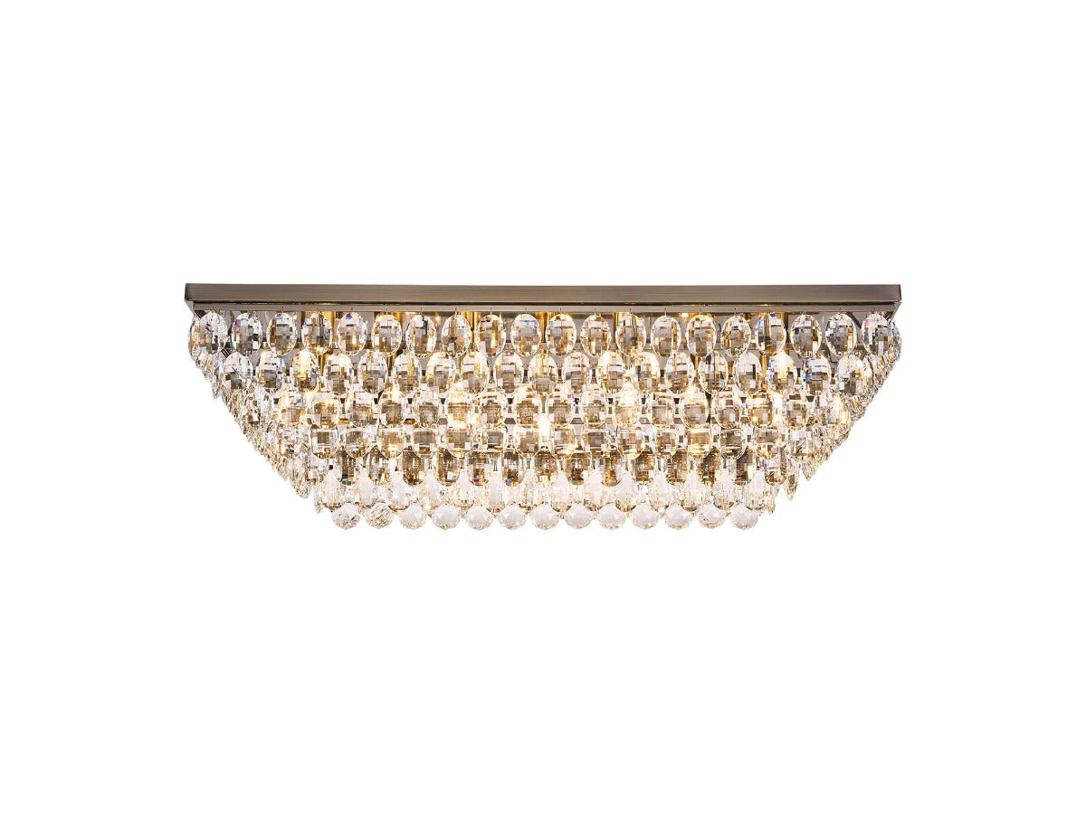 Diyas Coniston 1 Linear Flush Ceiling Light in Antique Brass