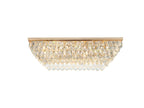 Diyas Coniston 11 Light Linear Bar Flush Ceiling Light in French Gold with Crystal