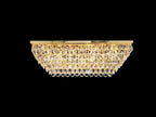 Diyas Coniston 11 Light Linear Bar Flush Ceiling Light in French Gold with Crystal