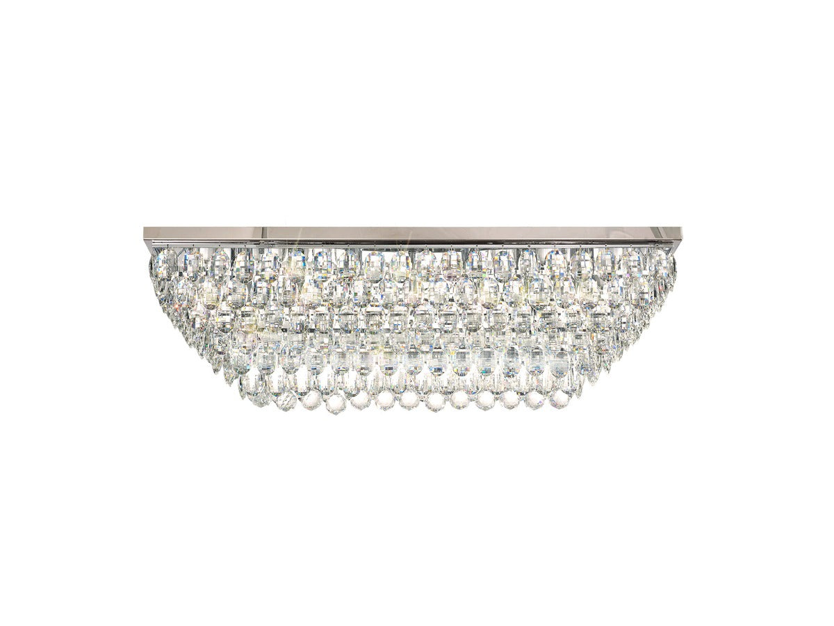 Diyas Coniston 11 Light Linear Bar Flush Ceiling Light in Polished Chrome with Crystal