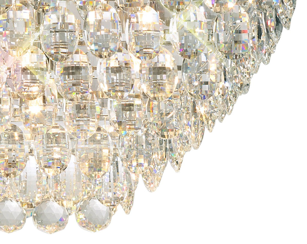 Diyas Coniston 11 Light Linear Bar Flush Ceiling Light in Polished Chrome with Crystal