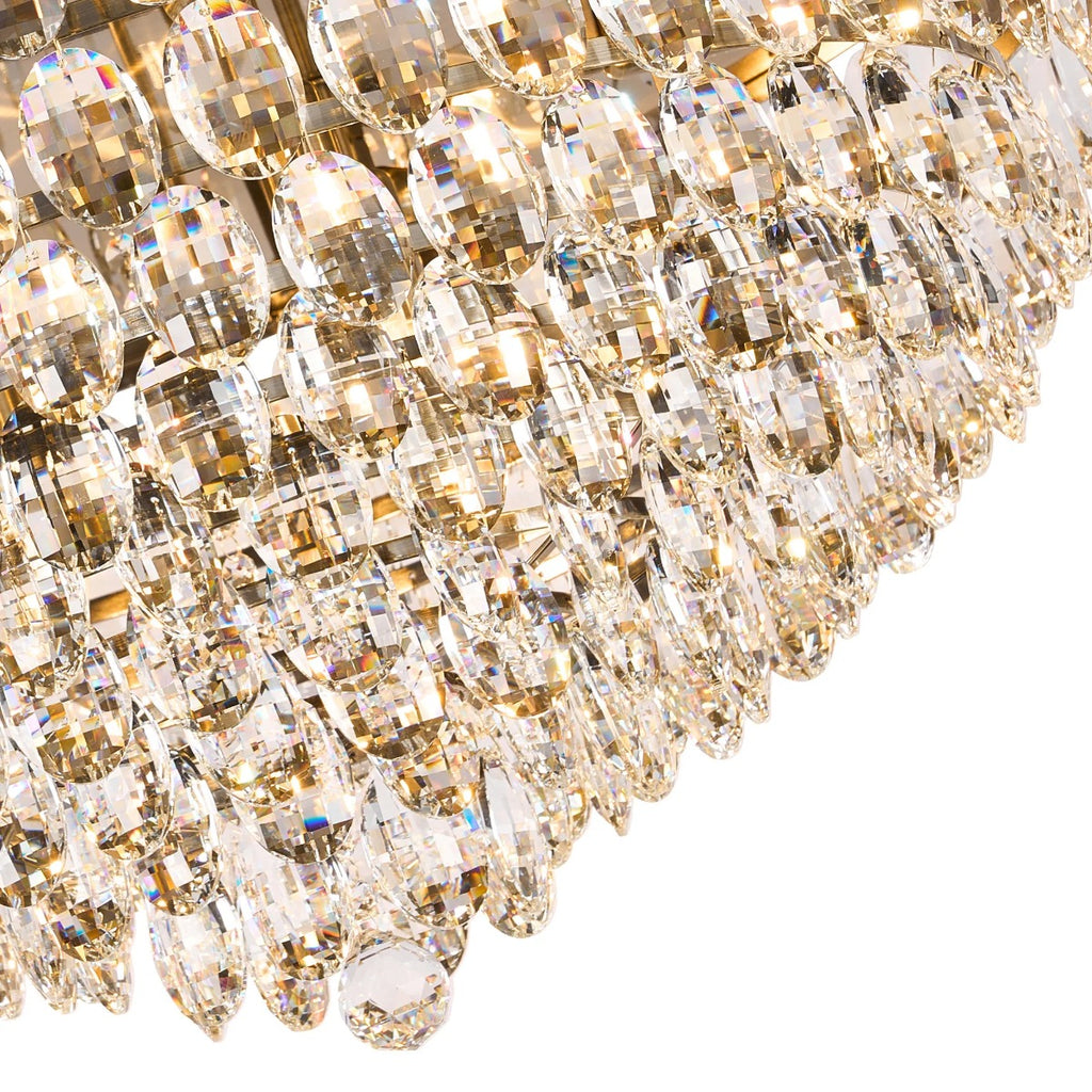 Diyas Coniston 12 Light Flush Ceiling Light in Antique Brass