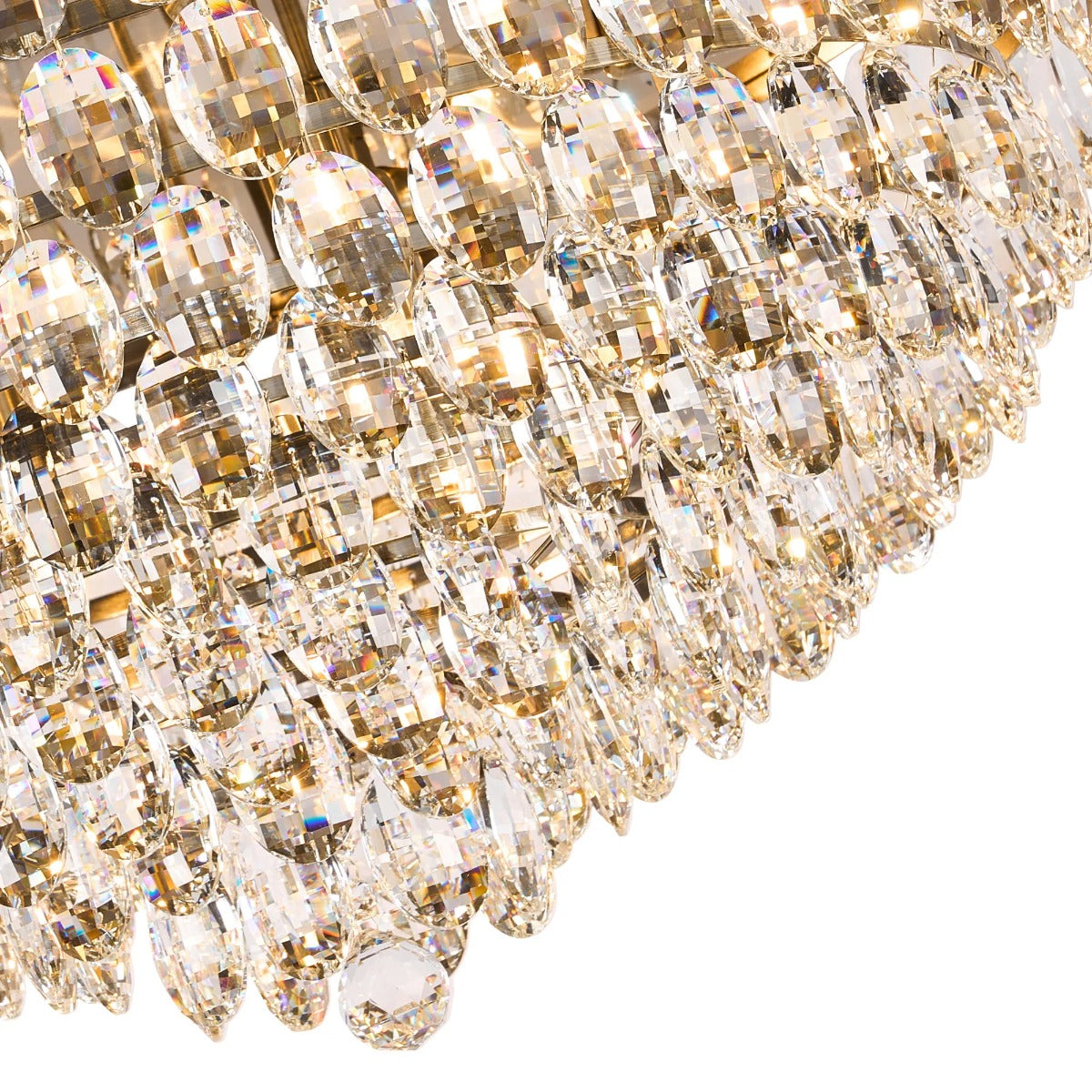 Diyas Coniston 12 Light Flush Ceiling Light in Antique Brass