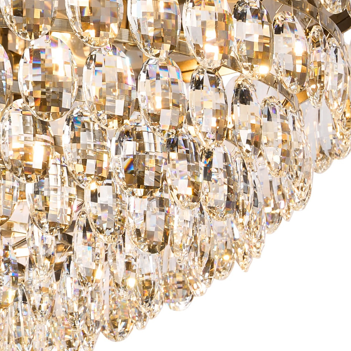 Diyas Coniston 12 Light Flush Ceiling Light in Antique Brass