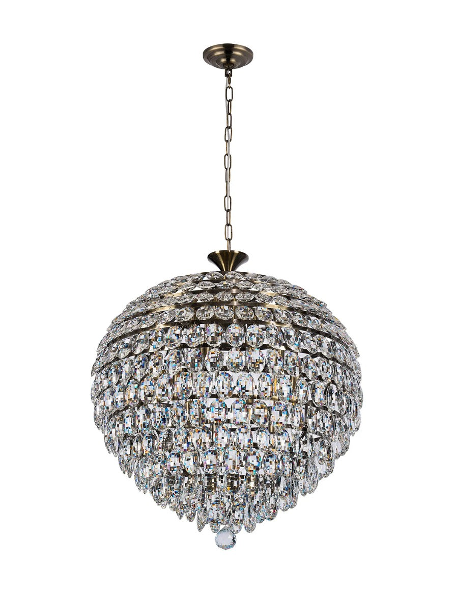 Diyas Coniston 12 Light Pendant Light in Antique Brass