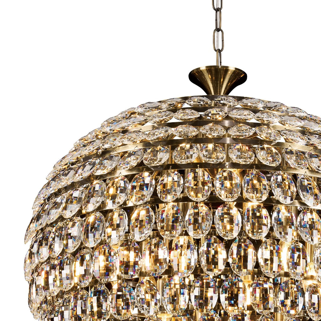 Diyas Coniston 12 Light Pendant Light in Antique Brass