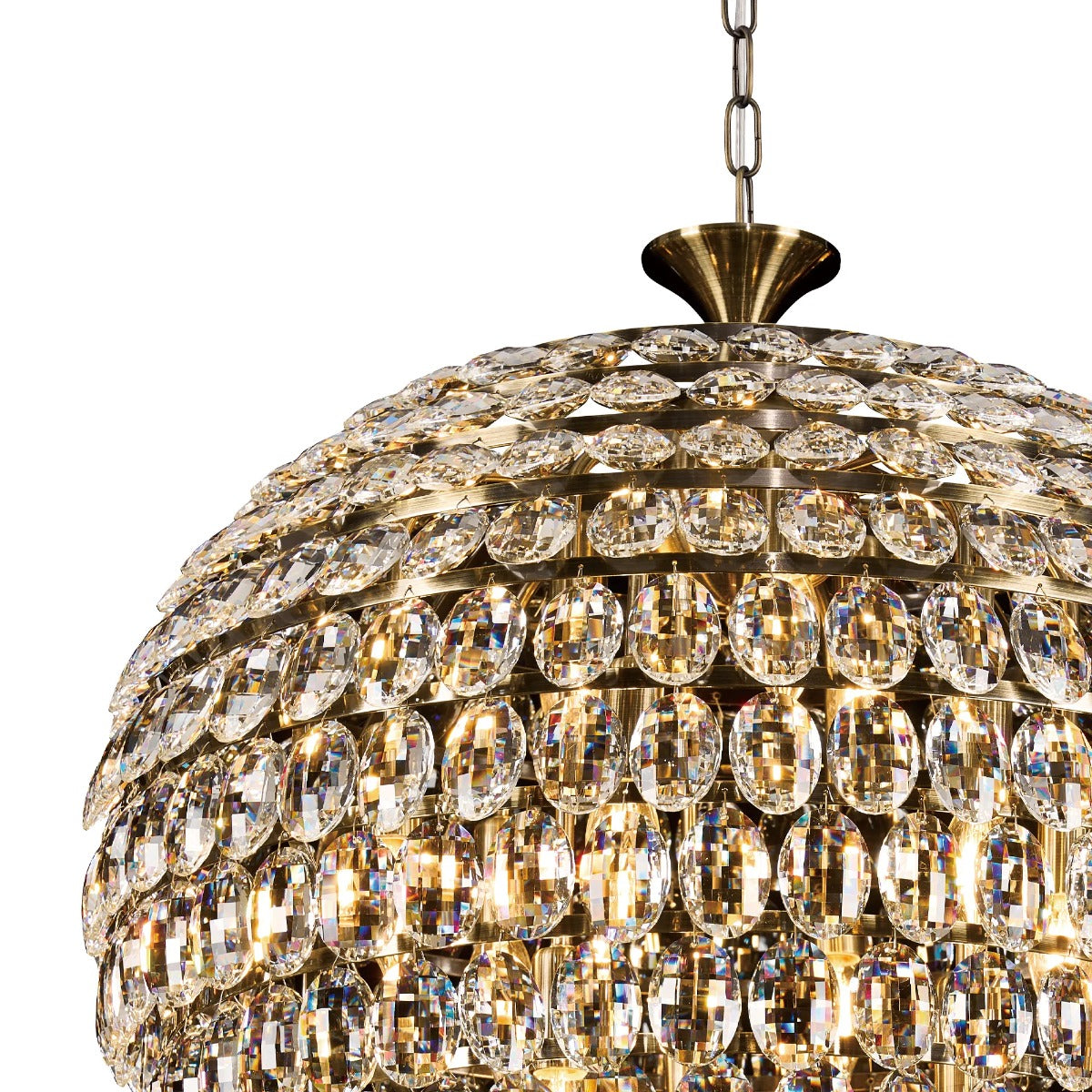 Diyas Coniston 12 Light Pendant Light in Antique Brass