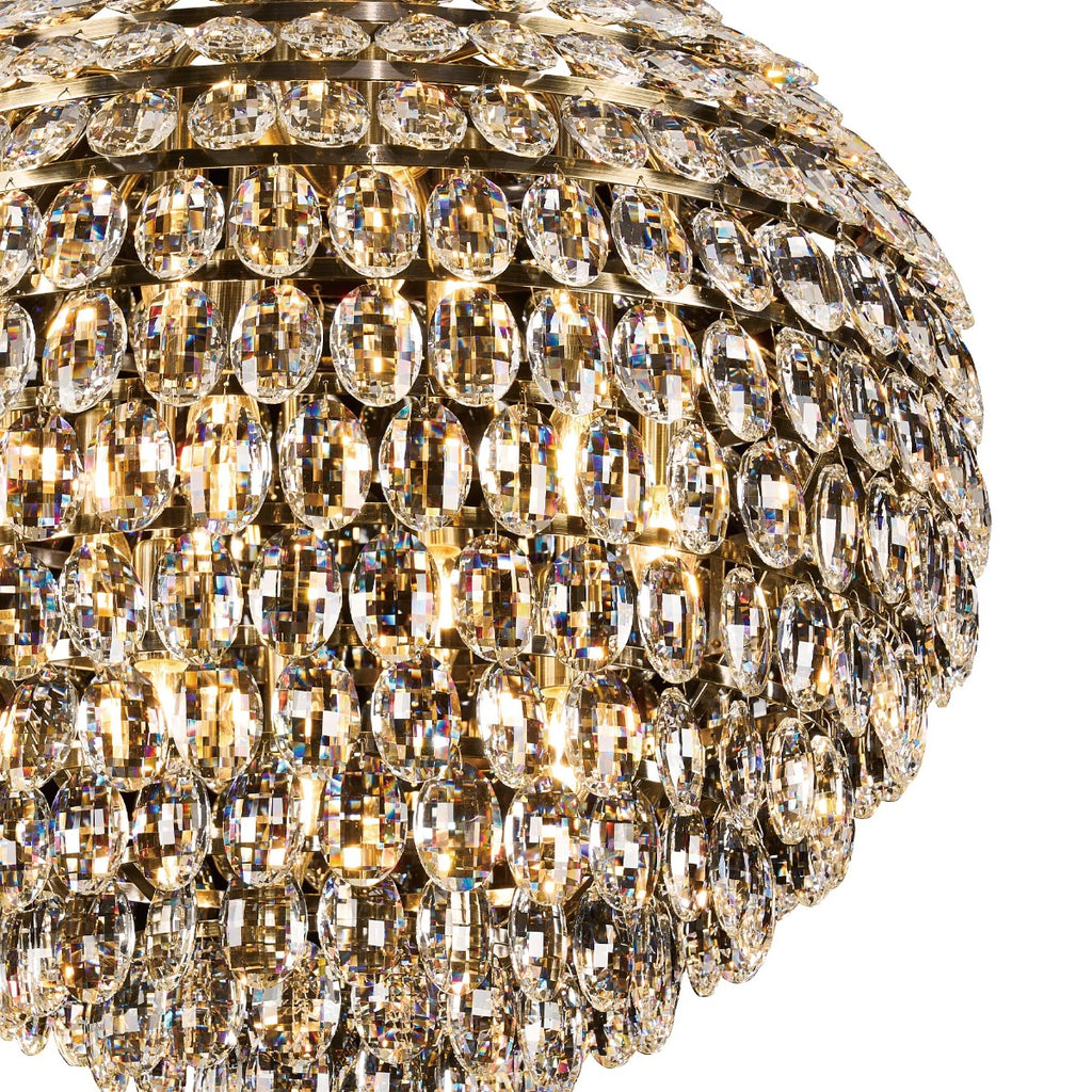 Diyas Coniston 12 Light Pendant Light in Antique Brass