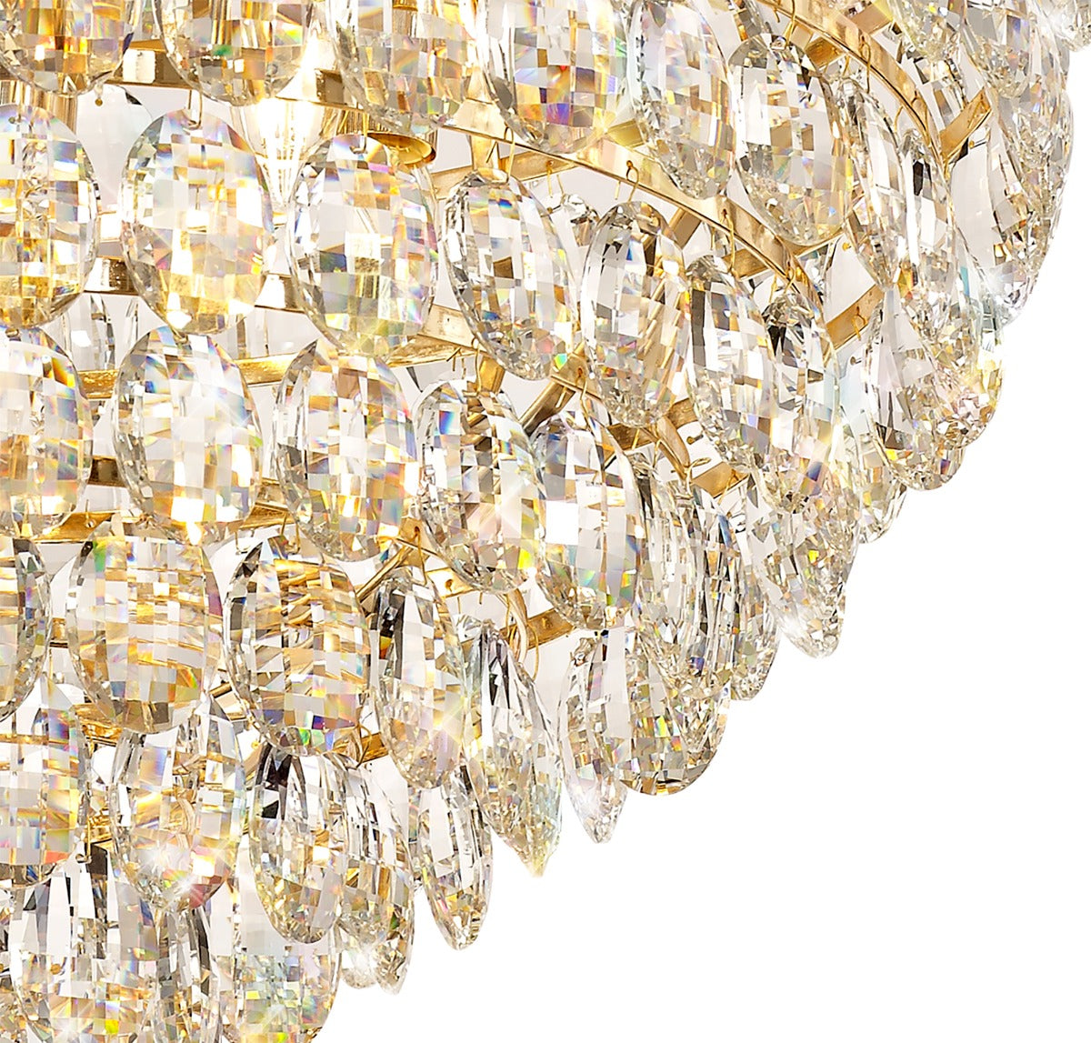 Diyas Coniston 12 Light Pendant Light in French Gold with Crystal