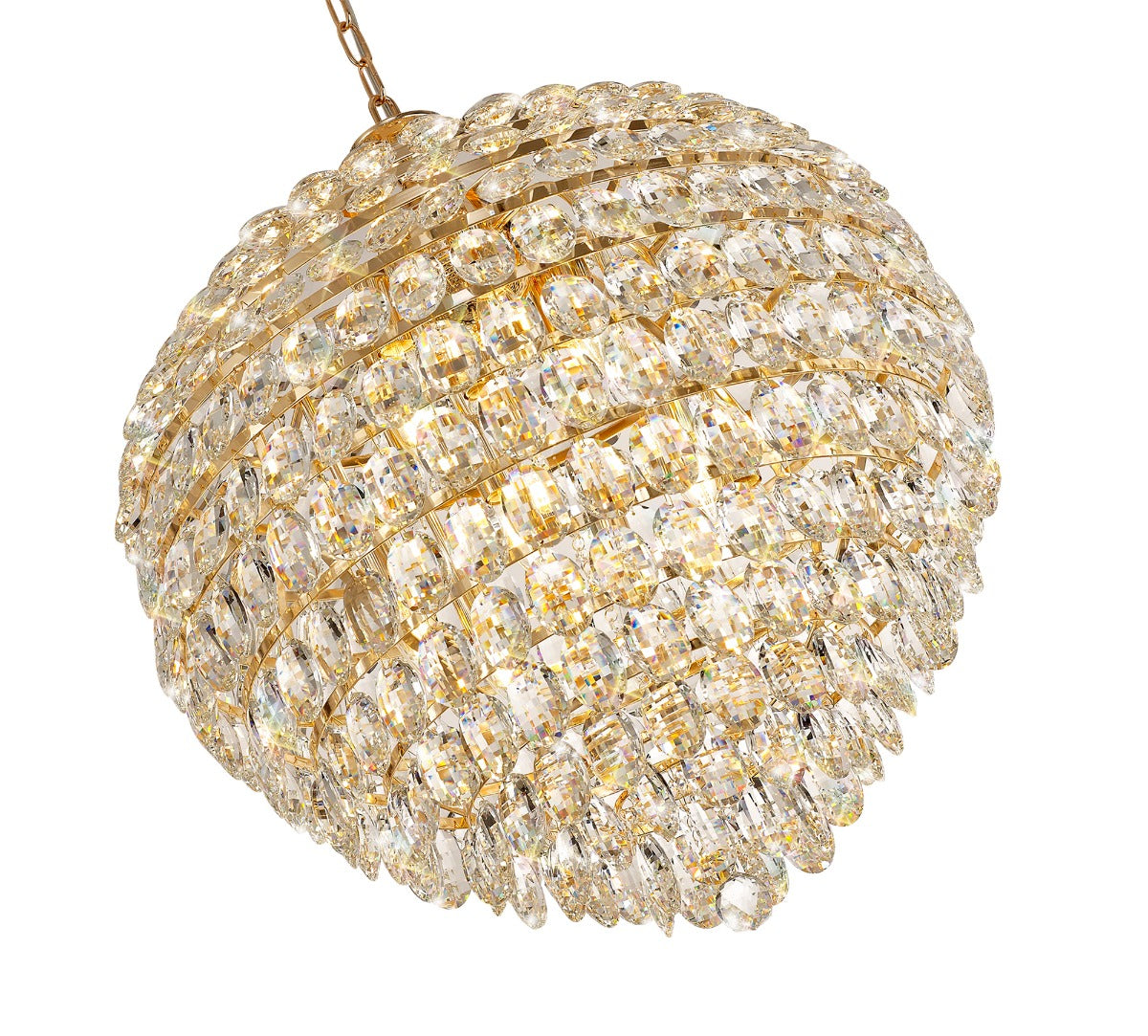 Diyas Coniston 12 Light Pendant Light in French Gold with Crystal