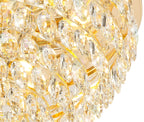 Diyas Coniston 12 Light Round Flush Ceiling Light in French Gold with Crystal