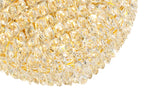 Diyas Coniston 12 Light Round Flush Ceiling Light in French Gold with Crystal