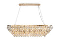 Diyas Coniston 14 Light Linear Bar Pendant Light in French Gold with Crystal