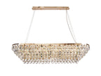 Diyas Coniston 14 Light Linear Bar Pendant Light in French Gold with Crystal