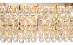 Diyas Coniston 14 Light Linear Bar Pendant Light in French Gold with Crystal