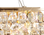 Diyas Coniston 14 Light Linear Bar Pendant Light in French Gold with Crystal