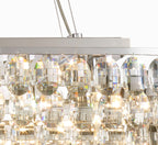 Diyas Coniston 14 Light Linear Bar Pendant Light in Polished Chrome with Crystal