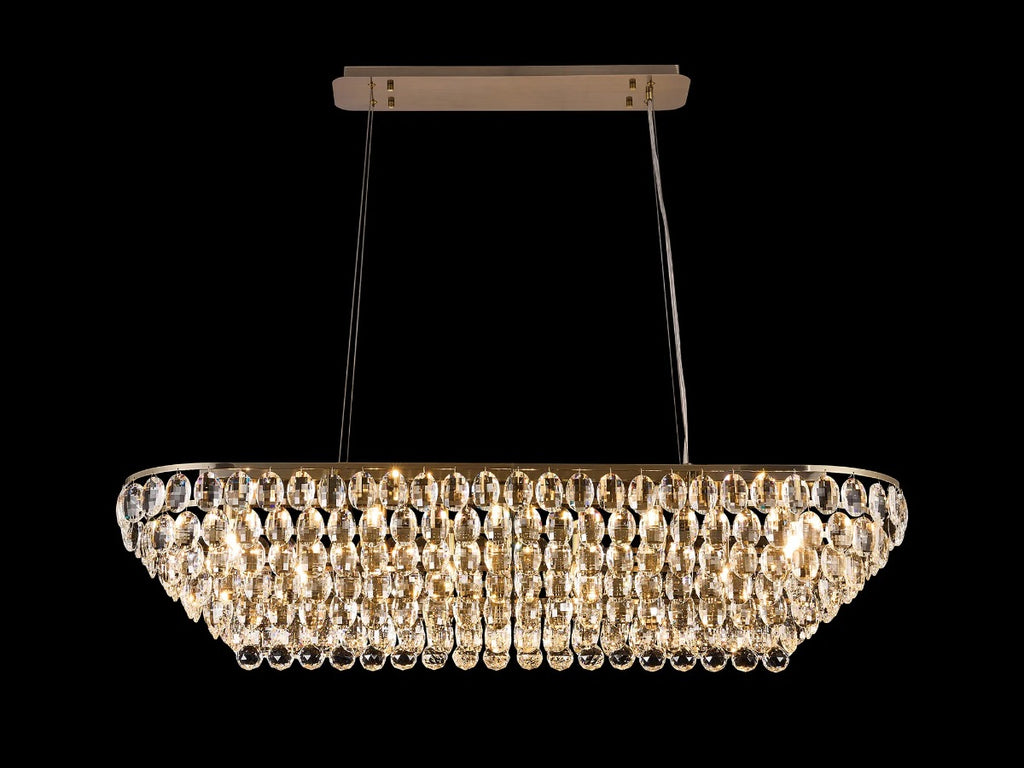 Diyas Coniston 14 Light Linear Pendant Light in Antique Brass