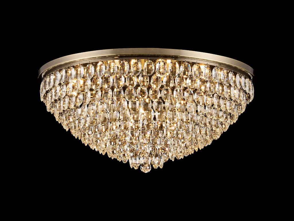 Diyas Coniston 15 Light Flush Ceiling Light in Antique Brass